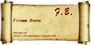 Fromm Bene névjegykártya